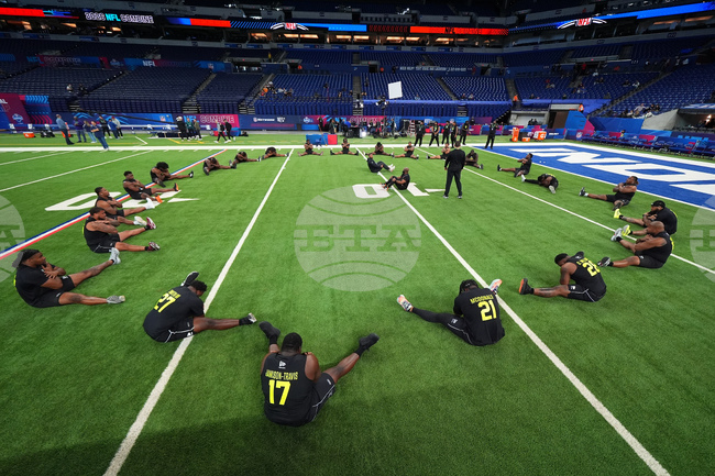APTOPIX NFL Combine Football