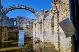 Язовир „Жребчево“ - пълноводие - Потопената църква