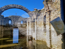 Язовир „Жребчево“ - пълноводие - Потопената църква