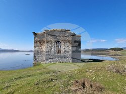 Язовир „Жребчево“ - пълноводие - Потопената църква