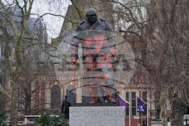 Britain-Churchill Statue Vandalized