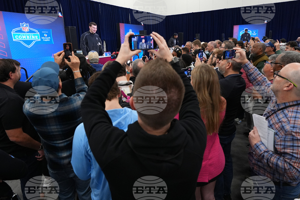 APTOPIX NFL Combine Football