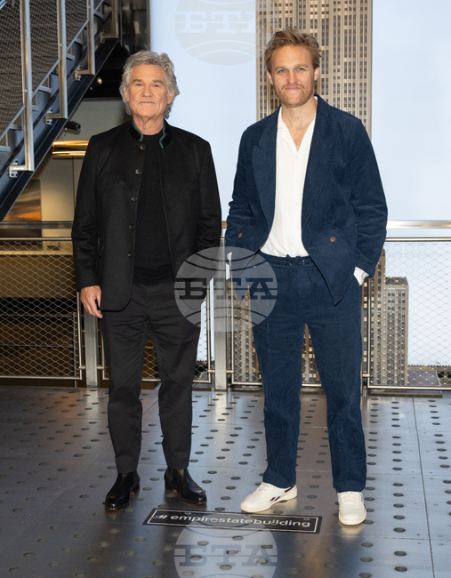 Kurt Russell and Wyatt Russell Visit the Empire State Building