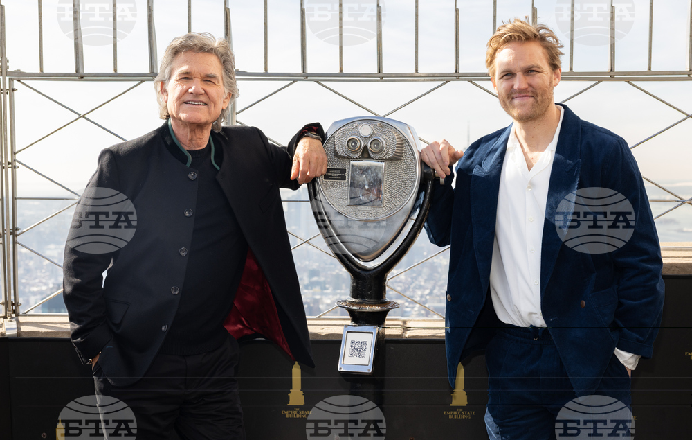 Kurt Russell and Wyatt Russell Visit the Empire State Building