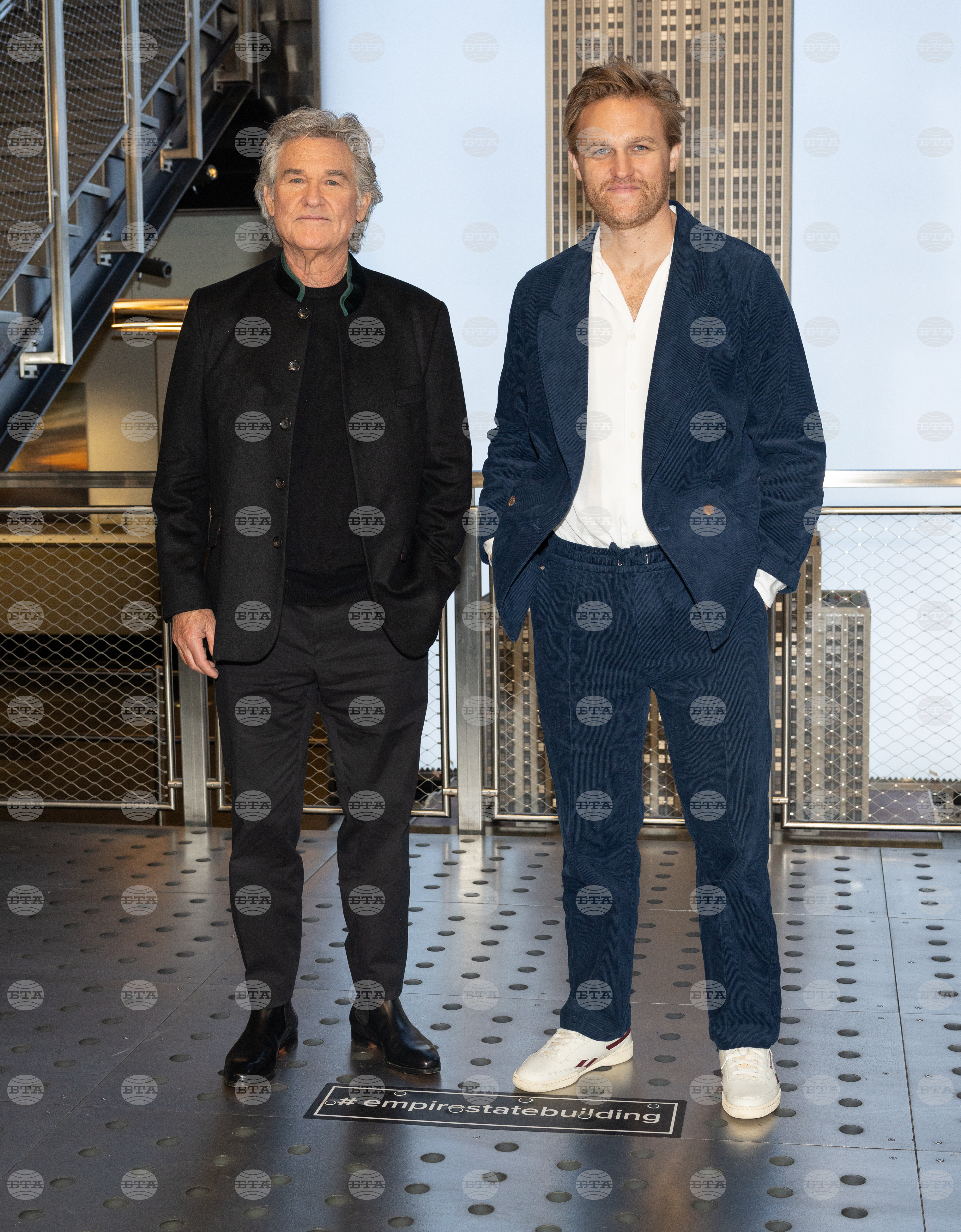 Kurt Russell and Wyatt Russell Visit the Empire State Building