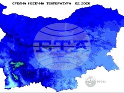 Фигура 1. Средна месечна температура в градус Целзий, илюстрация: НИМХ