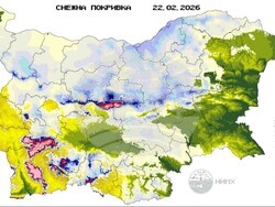 Фигура 5. Снежна покривка на 22 февруари 2026 г., илюстрация: НИМХ	