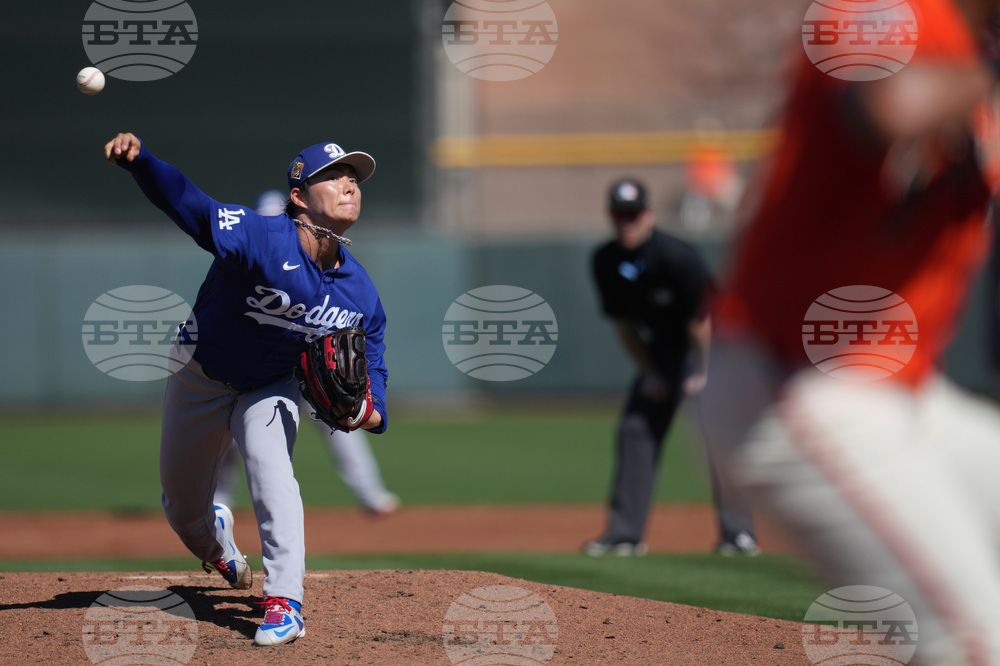 Dodgers Giants Spring Baseball