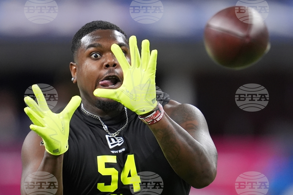 APTOPIX NFL Combine Football