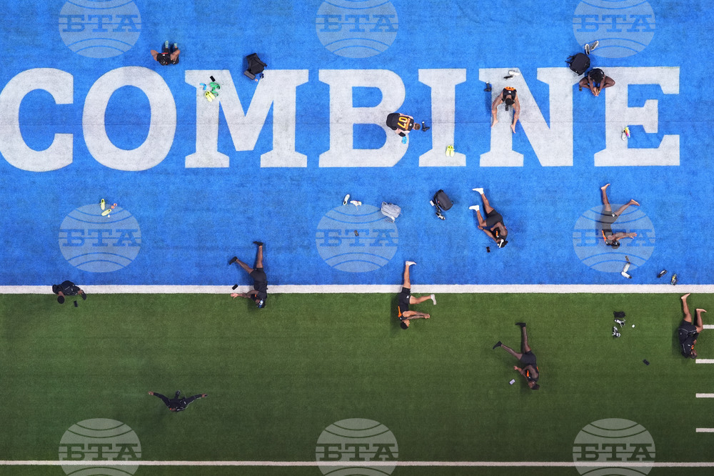 APTOPIX NFL Combine Football