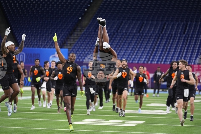 APTOPIX NFL Combine Football