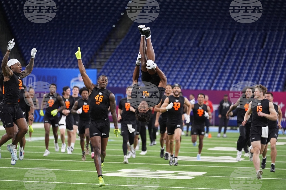 APTOPIX NFL Combine Football