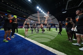 APTOPIX NFL Combine Football