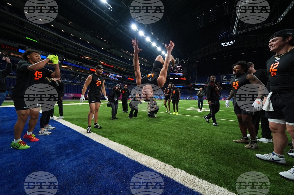 APTOPIX NFL Combine Football
