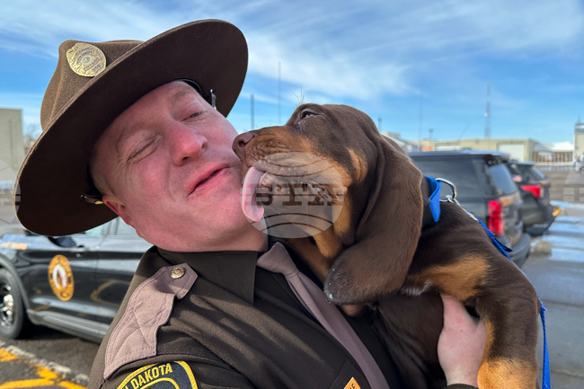 APTOPIX Bloodhound Patrol North Dakota