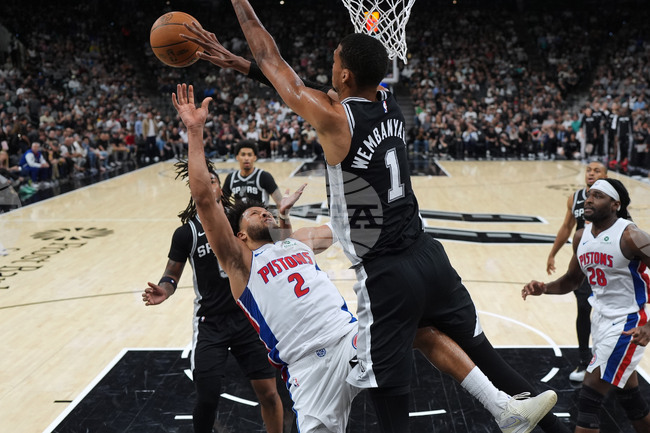 APTOPIX Pistons Spurs Basketball