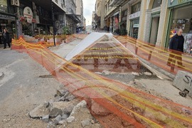 Гърция - Атина - антична мозайка - ремонт