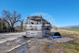 Стара Загора - изгорял автобус