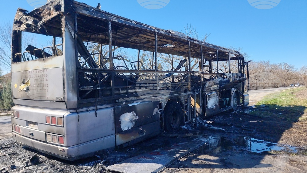 Стара Загора - изгорял автобус