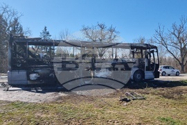 Стара Загора - изгорял автобус