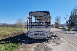 Стара Загора - изгорял автобус