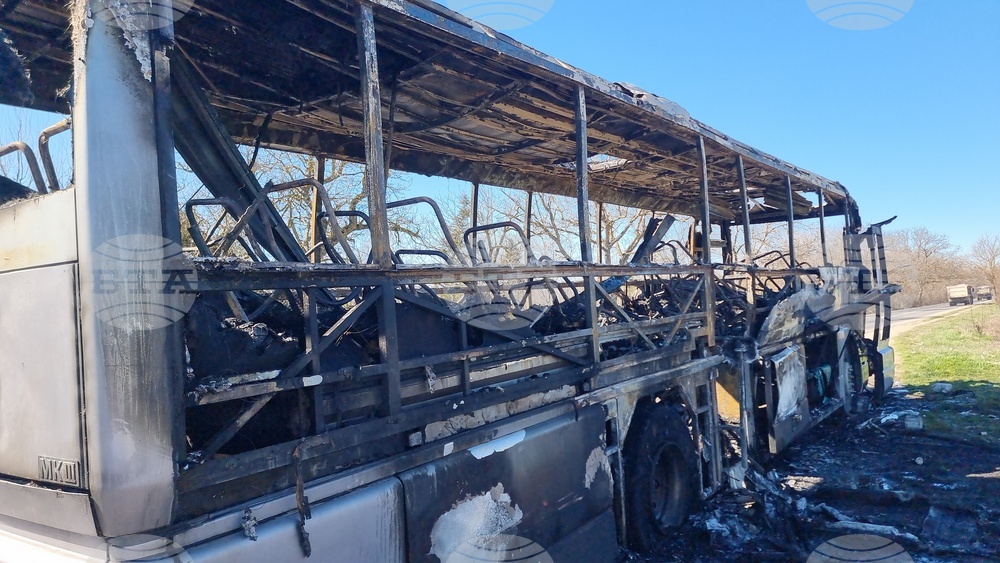 Стара Загора - изгорял автобус