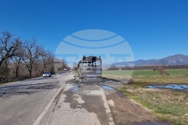 Стара Загора - изгорял автобус