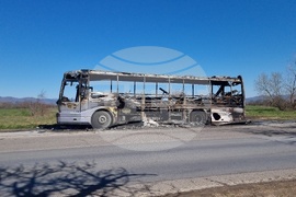 Стара Загора - изгорял автобус