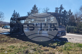 Стара Загора - изгорял автобус