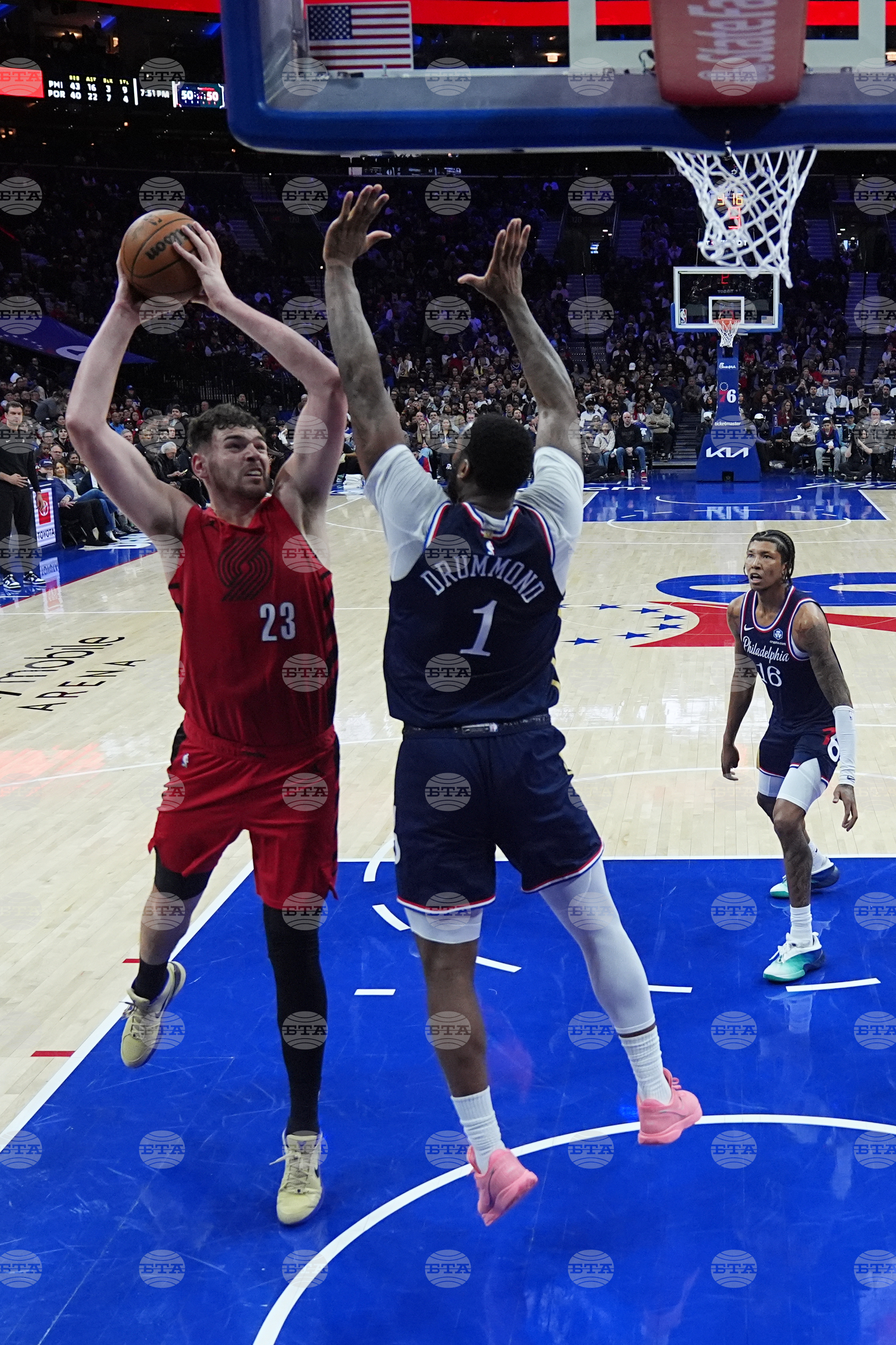 Trail Blazers 76ers Basketball