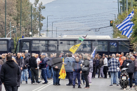 Гърция - Атина - протест на таксиметрови шофьори