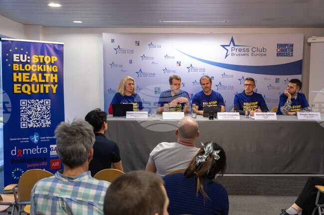 AHF Europe Advocacy Action & Press Conference: "EU: Stop Blocking Health Equity"