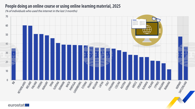 18.4% of Bulgarian Web Users Engage in Online Learning in 2025, Accounting for Second-Lowest Share in EU