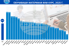 България е сред страните с най-нисък дял на онлайн обучение в ЕС, сочат данни на Евростат