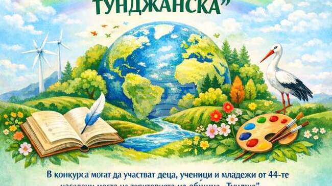 Община Тунджа обяви традиционния конкурс за детски и ученически творби, посветен на празника ѝ на 22 април