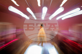 APTOPIX Romania Down Syndrome Catwalk