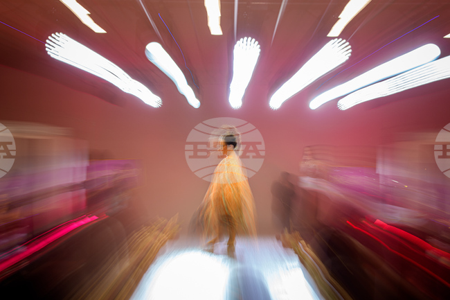 APTOPIX Romania Down Syndrome Catwalk