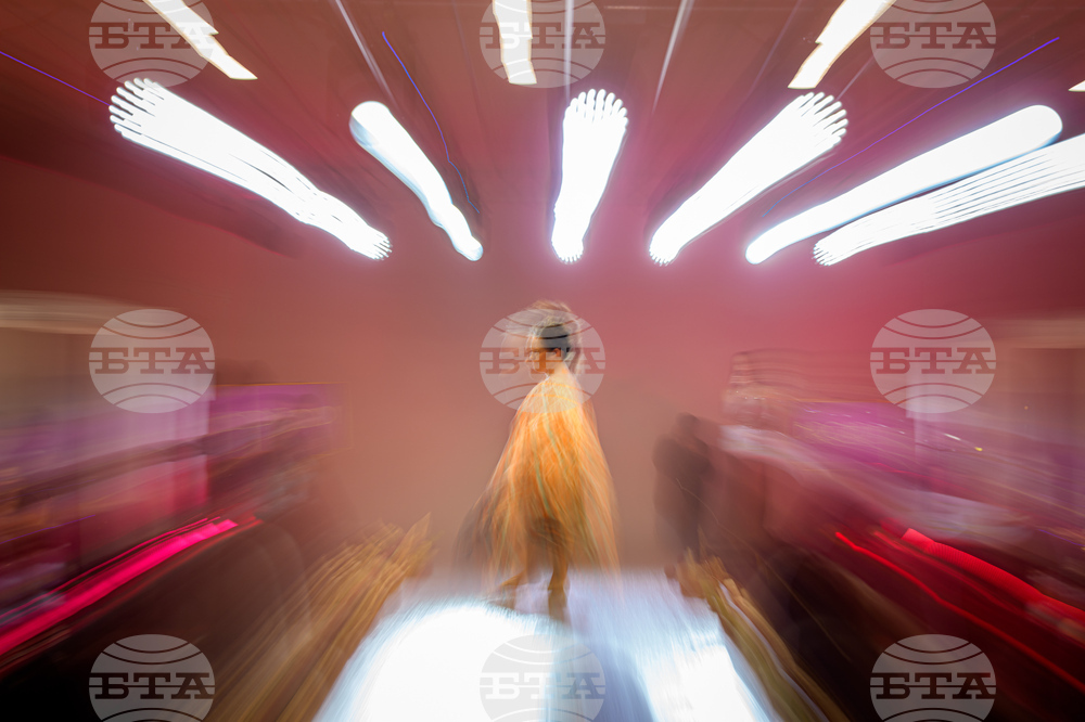 APTOPIX Romania Down Syndrome Catwalk