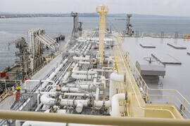 Турция - Посрещане на първия танкер с американски газ за България