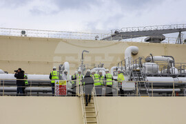 Турция - Посрещане на първия танкер с американски газ за България