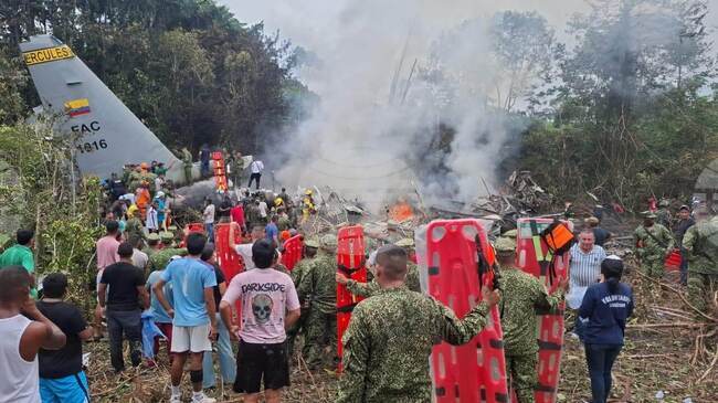 Общо 69 са жертвите при катастрофата на колумбийския военен самолет, заявиха въоръжените сили на Колумбия