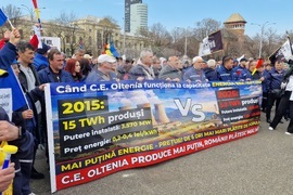 Румъния - Букурещ - миньори - протест