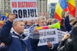 Румъния - Букурещ - миньори - протест
