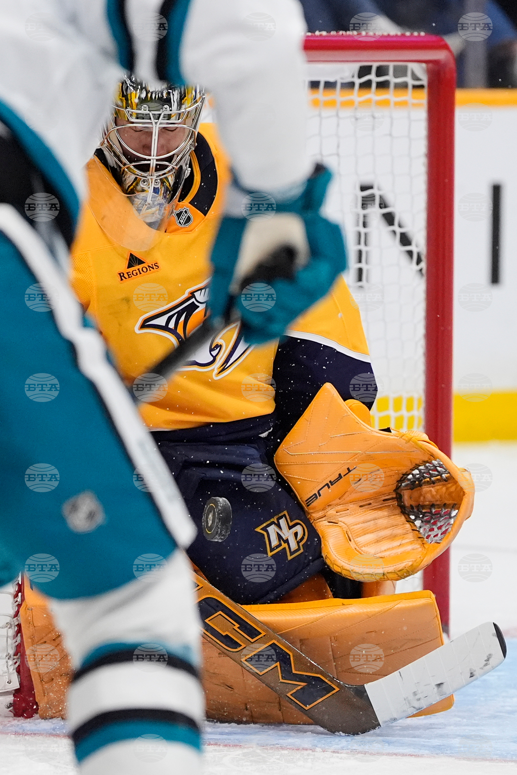 APTOPIX Sharks Predators Hockey