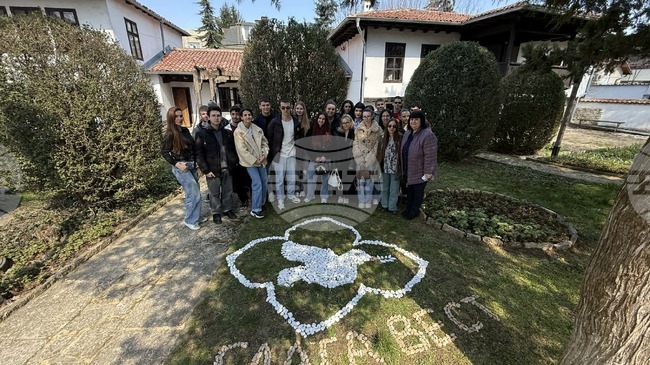 Дванадесетокласници от Добрич създадоха бяло гълъбче на добротата и мира от природни материали по случай празника Благовещение