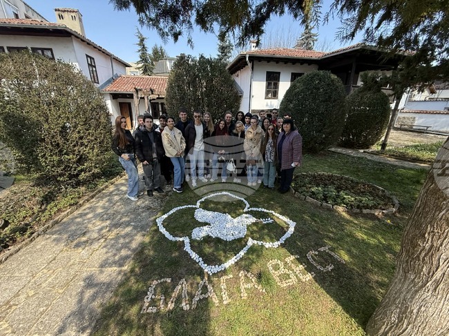 Дванадесетокласници от Добрич създадоха бяло гълъбче на добротата и мира от природни материали по случай празника Благовещение