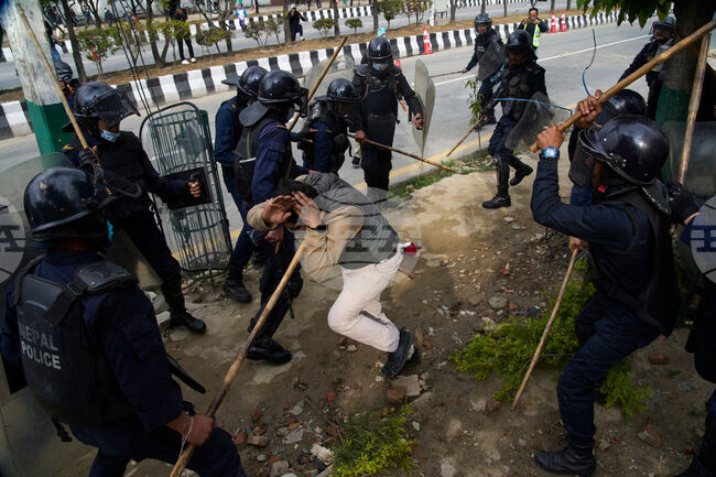 APTOPIX Nepal Protest