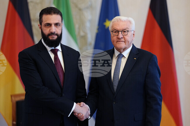 Сирийският президент Ахмед аш Шараа се срещна в Берлин с германския президент Щайнмайер