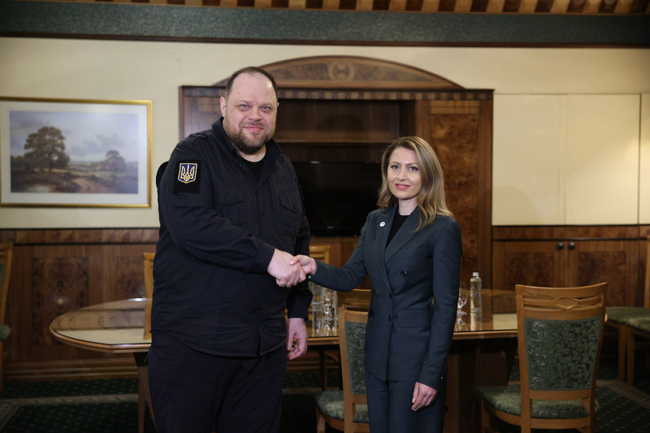 Председателят на Народното събрание Рая Назарян разговаря с председателя на Върховната рада на Украйна Руслан Стефанчук