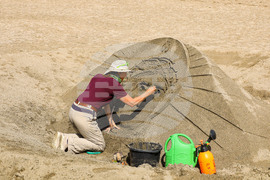 Бургас - Великден - пясъчна фигура на Иисус Христос